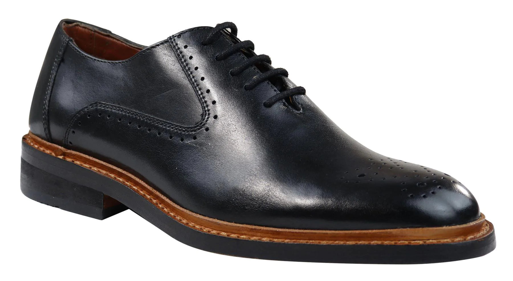 Ανδρικά Παπούτσια Oxford Brogue, Καφέ, Μαύρο, Δερμάτινο, Goodyear Welted