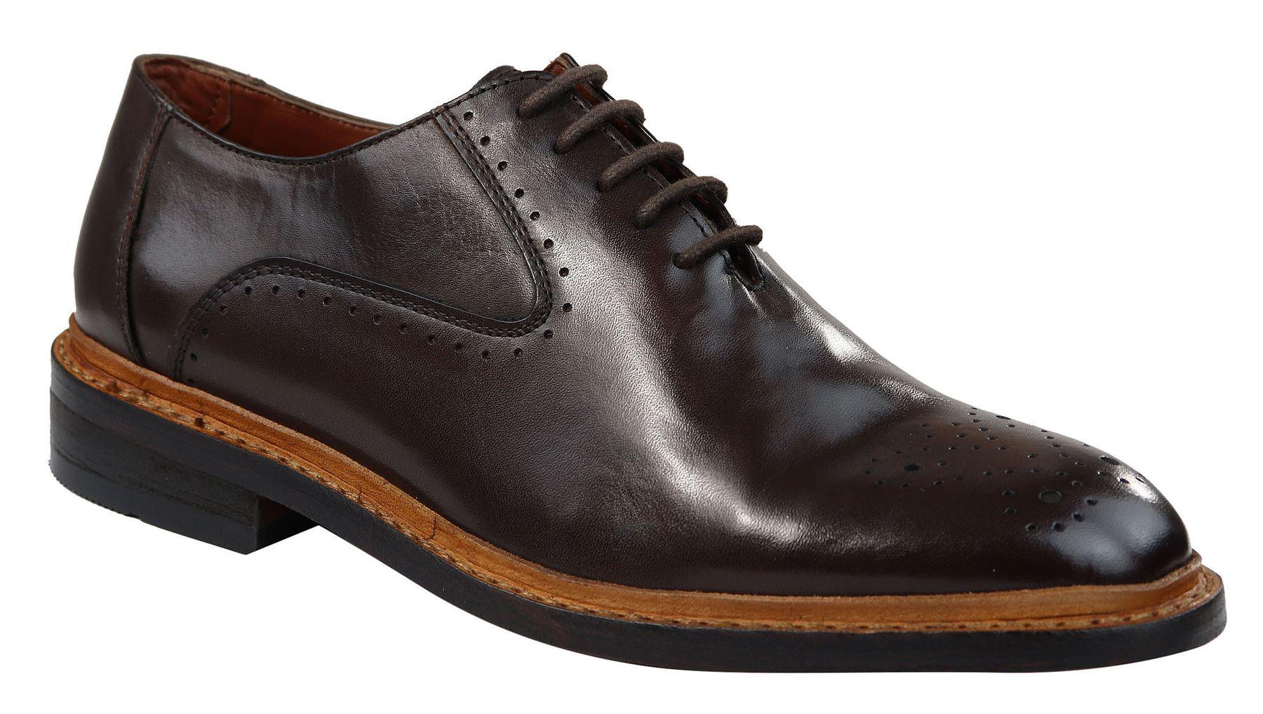 Ανδρικά Παπούτσια Oxford Brogue, Μαύρα, Δερμάτινα, Goodyear Welted, με Κορδόνια