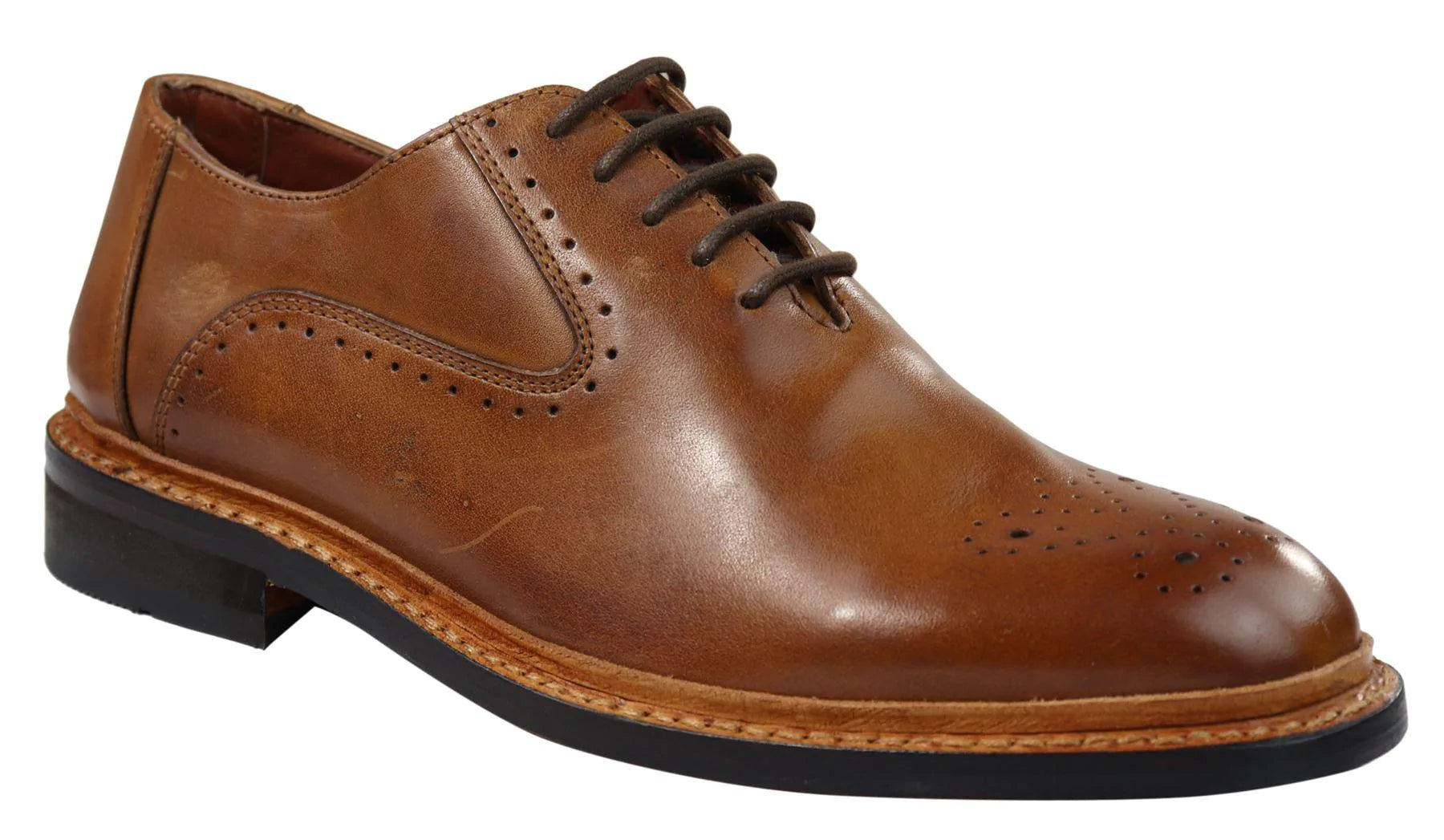 Ανδρικά Παπούτσια Oxford Brogue, Καφέ, Μαύρο, Δερμάτινο, Goodyear Welted