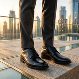 Cambridge - Ανδρικά Μαύρα Παπούτσια Wingtip Brogue Derby