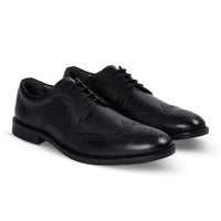 Cambridge - Ανδρικά Μαύρα Παπούτσια Wingtip Brogue Derby