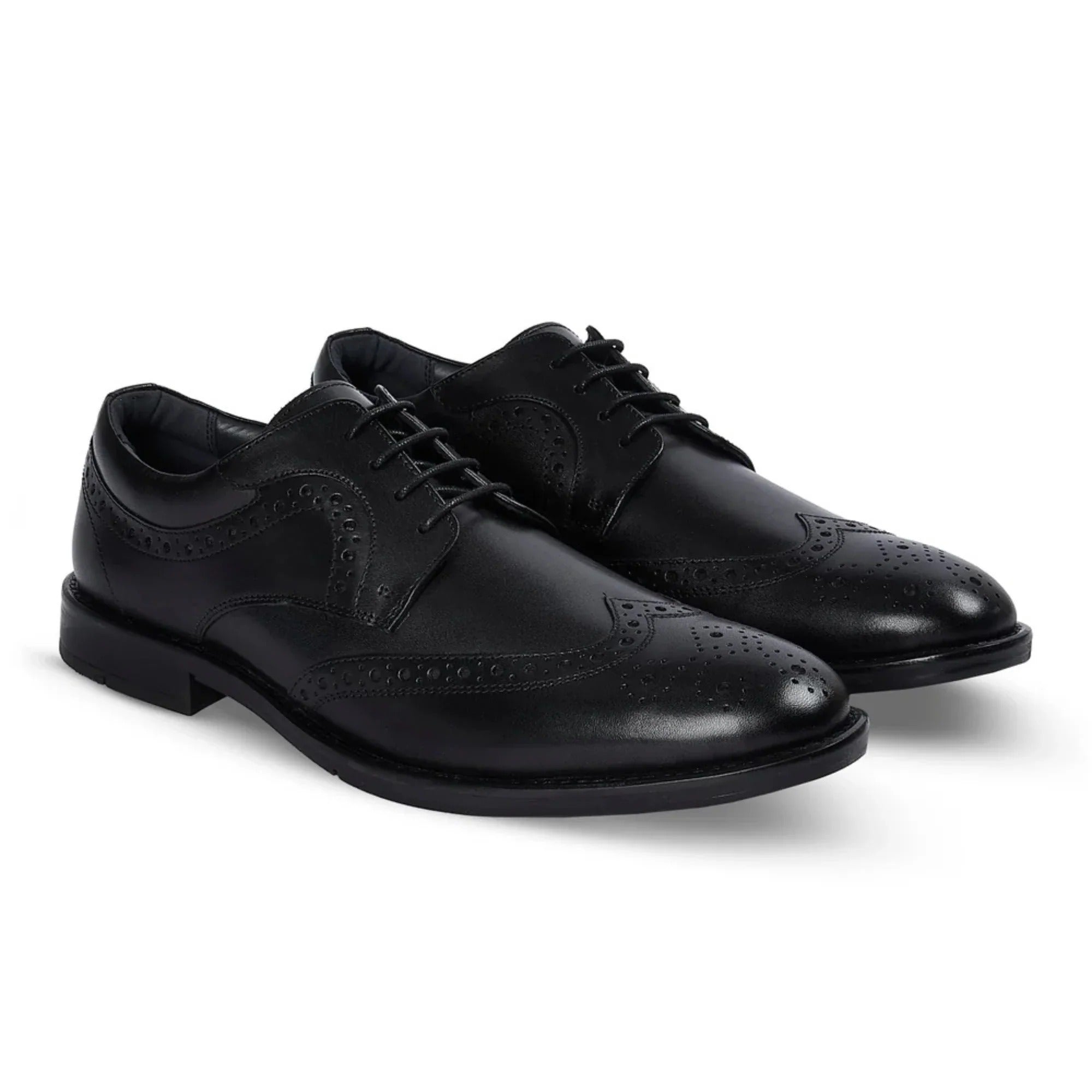 Cambridge - Ανδρικά Μαύρα Παπούτσια Wingtip Brogue Derby