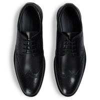 Cambridge - Ανδρικά Μαύρα Παπούτσια Wingtip Brogue Derby