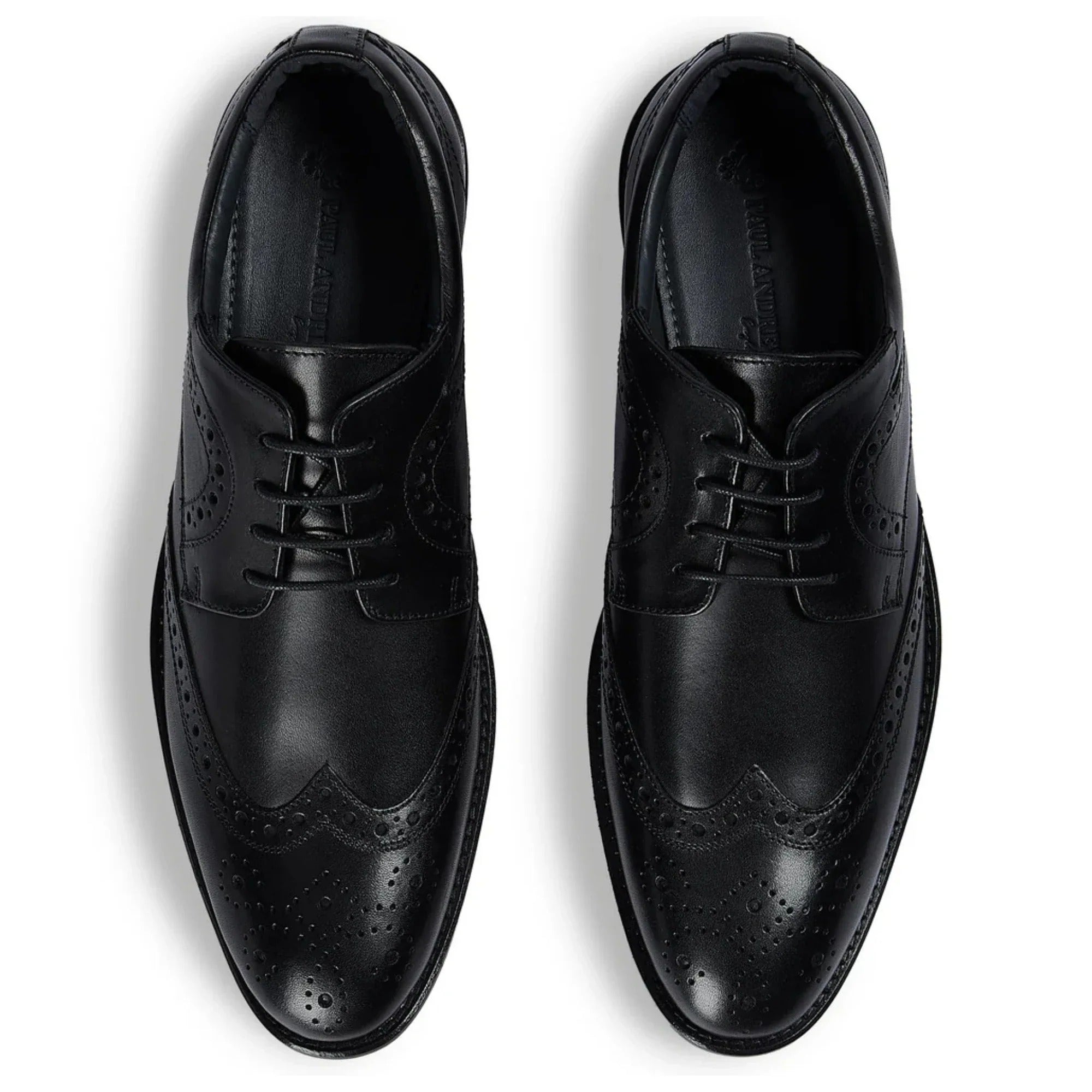 Cambridge - Ανδρικά Μαύρα Παπούτσια Wingtip Brogue Derby