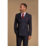 Caridi - Ανδρικό Σταυρωτό Κοστούμι 2 Τεμαχίων σε Σκούρο Μπλε Χρώμα