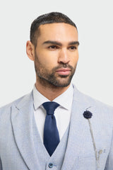 Ανδρικό Ολόσωμο Σκέτο 3 Τεμαχίων από Τουίντ, Ανοιχτό Μπλε, Προσαρμοσμένη Εφαρμογή, Γάμου, Peaky Classic