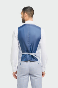 Ανδρικό Ολόσωμο Σκέτο 3 Τεμαχίων από Τουίντ, Ανοιχτό Μπλε, Προσαρμοσμένη Εφαρμογή, Γάμου, Peaky Classic