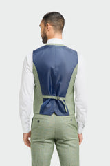 Caridi - Ανδρικό Καρό Κοστούμι 3 Τεμαχίων σε Σκούρο Πράσινο