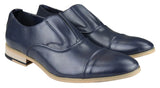 Ανδρικά Δερμάτινα Παπούτσια Slip On Έξυπνα Επίσημα, Μπλε, Καφέ, Γάμος, Γραφείο, Πάρτι