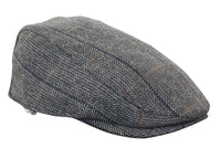 Cavani Albert Ανδρικό Tweed Flat Cap - Ψαροκόκκαλο Tweed Μάλλινο Παππού Vintage - Ανοιχτό καφέ/Ανθρακί γκρι