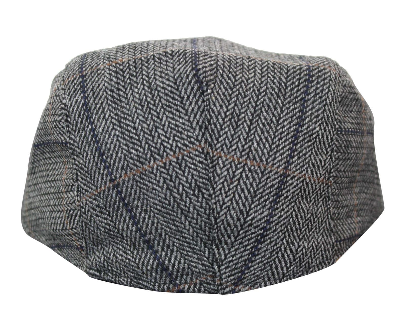 Cavani Albert Ανδρικό Tweed Flat Cap - Ψαροκόκκαλο Tweed Μάλλινο Παππού Vintage - Ανοιχτό καφέ/Ανθρακί γκρι