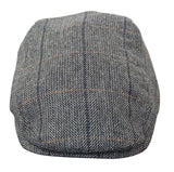 Cavani Albert Ανδρικό Tweed Flat Cap - Ψαροκόκκαλο Tweed Μάλλινο Παππού Vintage - Ανοιχτό καφέ/Ανθρακί γκρι