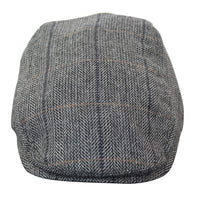 Cavani Albert Ανδρικό Tweed Flat Cap - Ψαροκόκκαλο Tweed Μάλλινο Παππού Vintage - Ανοιχτό καφέ/Ανθρακί γκρι