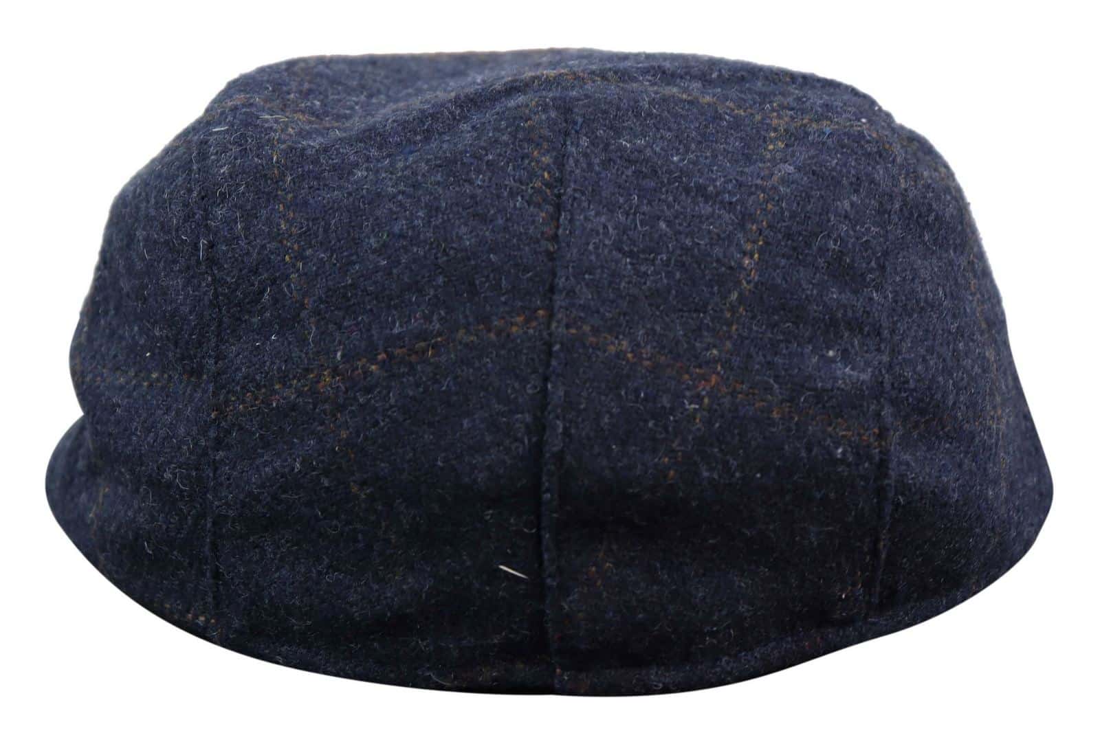 Καπέλο Cavani Kempson Flat Cap - Ανδρικό Καπέλο Παππού από Τουίντ με Καρό Μάλλινο Στυλ Vintage - Λαδί/Μπλε