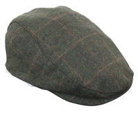 Καπέλο Cavani Kempson Flat Cap - Ανδρικό Καπέλο Παππού από Τουίντ με Καρό Μάλλινο Στυλ Vintage - Λαδί/Μπλε