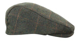 Καπέλο Cavani Kempson Flat Cap - Ανδρικό Καπέλο Παππού από Τουίντ με Καρό Μάλλινο Στυλ Vintage - Λαδί/Μπλε