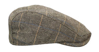 Cavani Albert Ανδρικό Tweed Flat Cap - Ψαροκόκκαλο Tweed Μάλλινο Παππού Vintage - Ανοιχτό καφέ/Ανθρακί γκρι