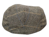 Cavani Albert Ανδρικό Tweed Flat Cap - Ψαροκόκκαλο Tweed Μάλλινο Παππού Vintage - Ανοιχτό καφέ/Ανθρακί γκρι