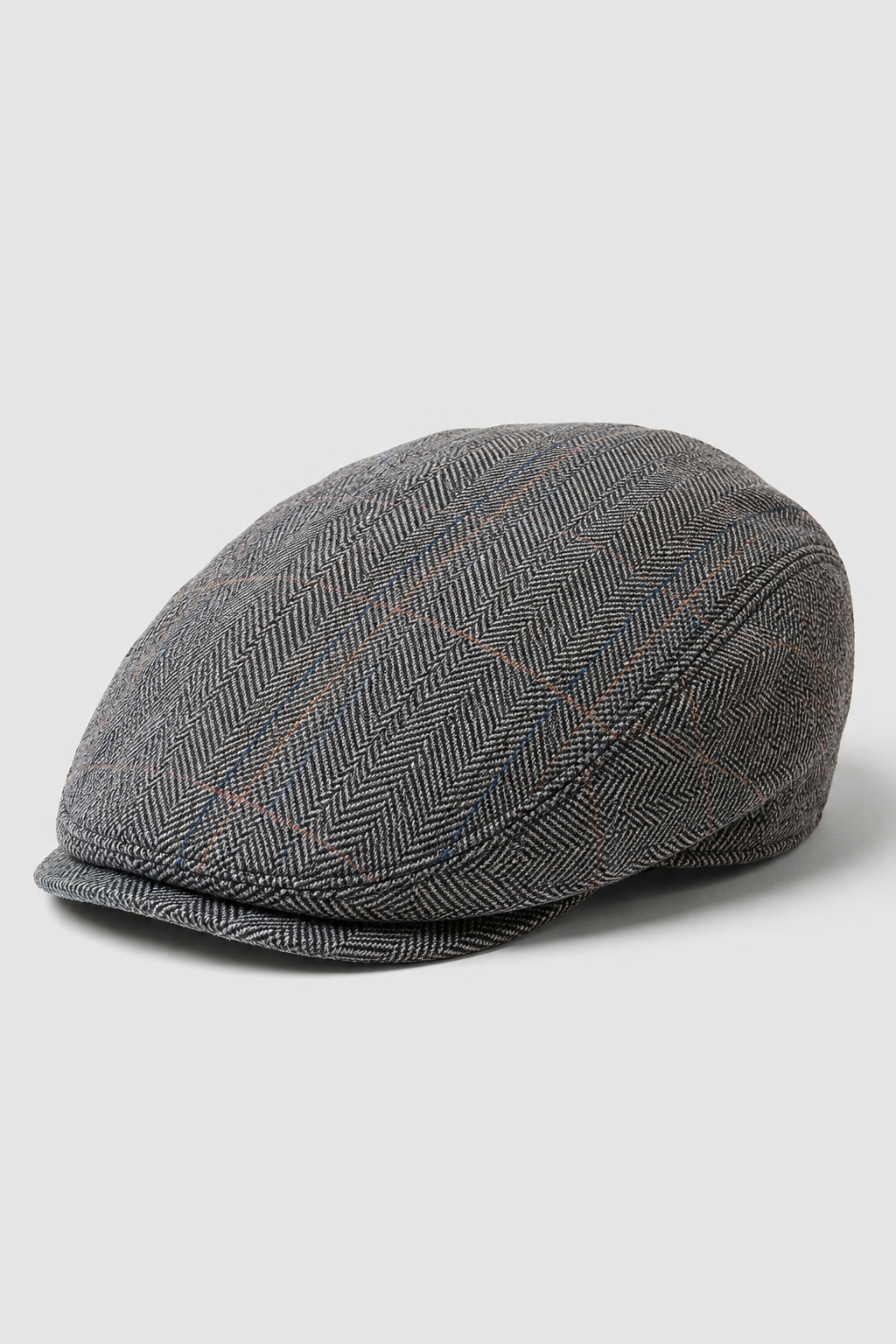 Cavani Albert Ανδρικό Tweed Flat Cap - Ψαροκόκκαλο Tweed Μάλλινο Παππού Vintage - Ανοιχτό καφέ/Ανθρακί γκρι