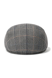 Cavani Albert Ανδρικό Tweed Flat Cap - Ψαροκόκκαλο Tweed Μάλλινο Παππού Vintage - Ανοιχτό καφέ/Ανθρακί γκρι