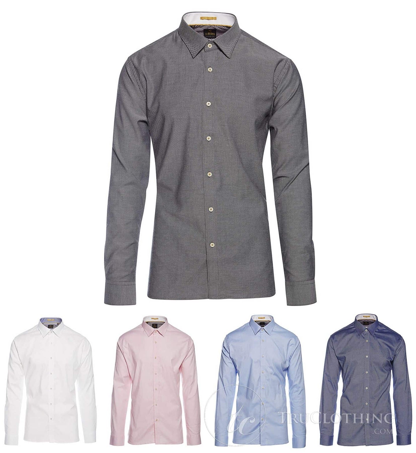 Cavani CV-65 - Ανδρικό Βαμβακερό Ελαστικό Πουκάμισο Smart - Μαύρο/Μπλε/Μπλε Ναυτικό/Ροζ/Λευκό