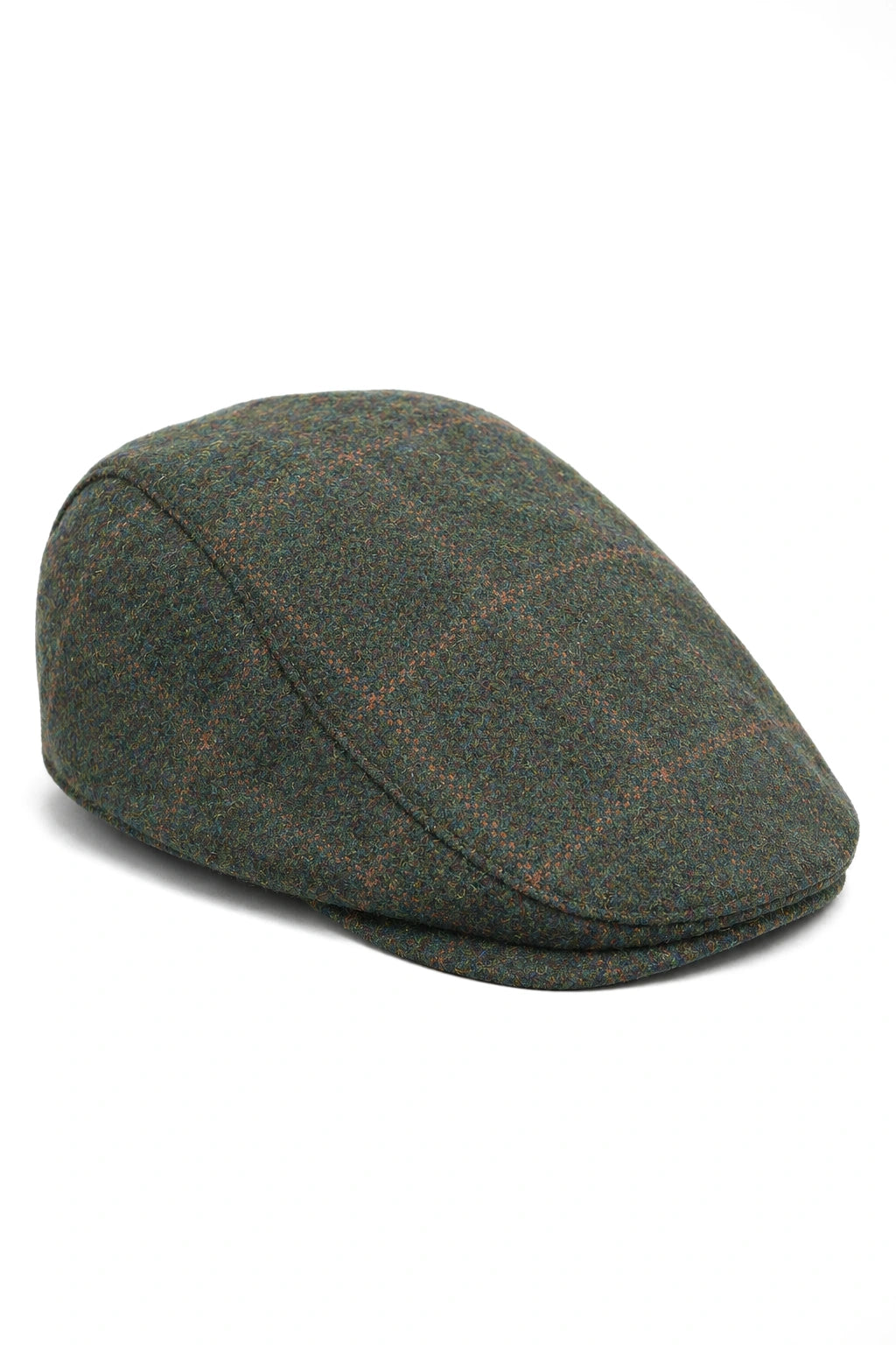 Καπέλο Cavani Kempson Flat Cap - Ανδρικό Καπέλο Παππού από Τουίντ με Καρό Μάλλινο Στυλ Vintage - Λαδί/Μπλε