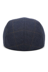 Καπέλο Cavani Kempson Flat Cap - Ανδρικό Καπέλο Παππού από Τουίντ με Καρό Μάλλινο Στυλ Vintage - Λαδί/Μπλε