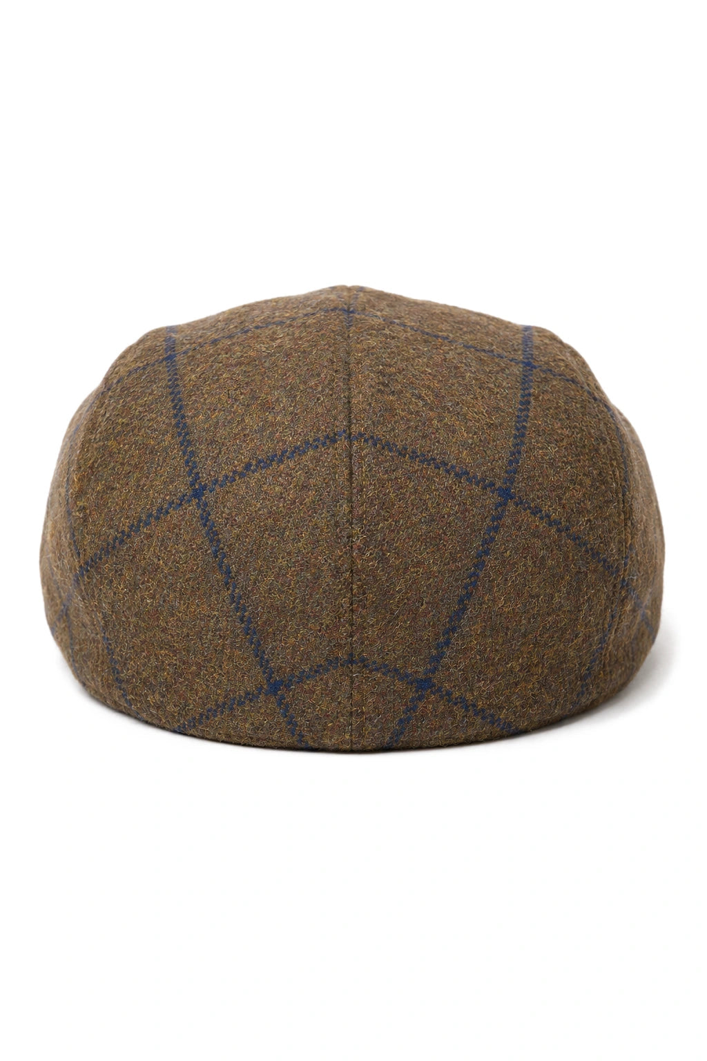 Καπέλο Cavani Kempson Flat Cap - Ανδρικό Καπέλο Παππού από Τουίντ με Καρό Μάλλινο Στυλ Vintage - Λαδί/Μπλε