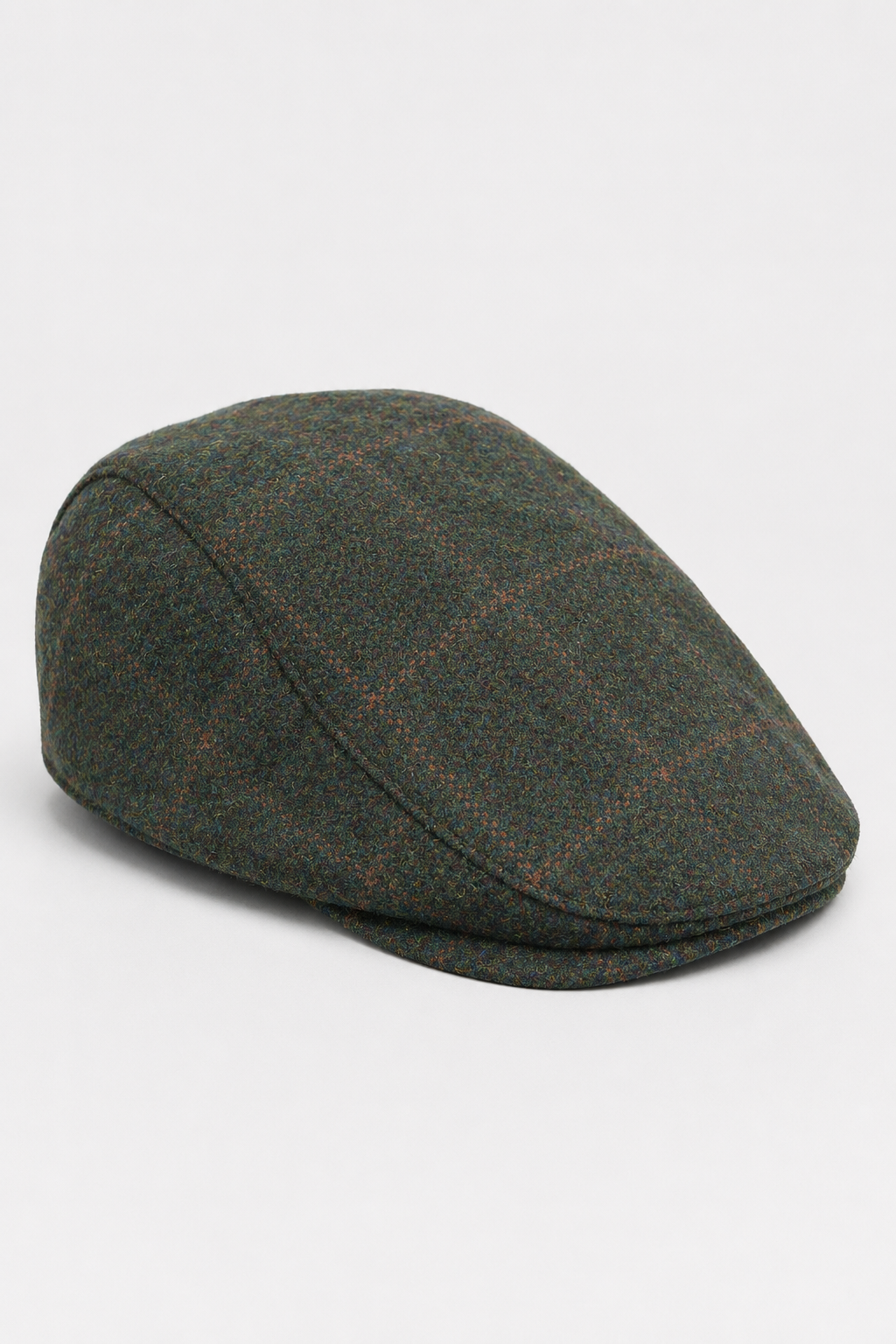 Καπέλο Cavani Kempson Flat Cap - Ανδρικό Καπέλο Παππού από Τουίντ με Καρό Μάλλινο Στυλ Vintage - Λαδί/Μπλε