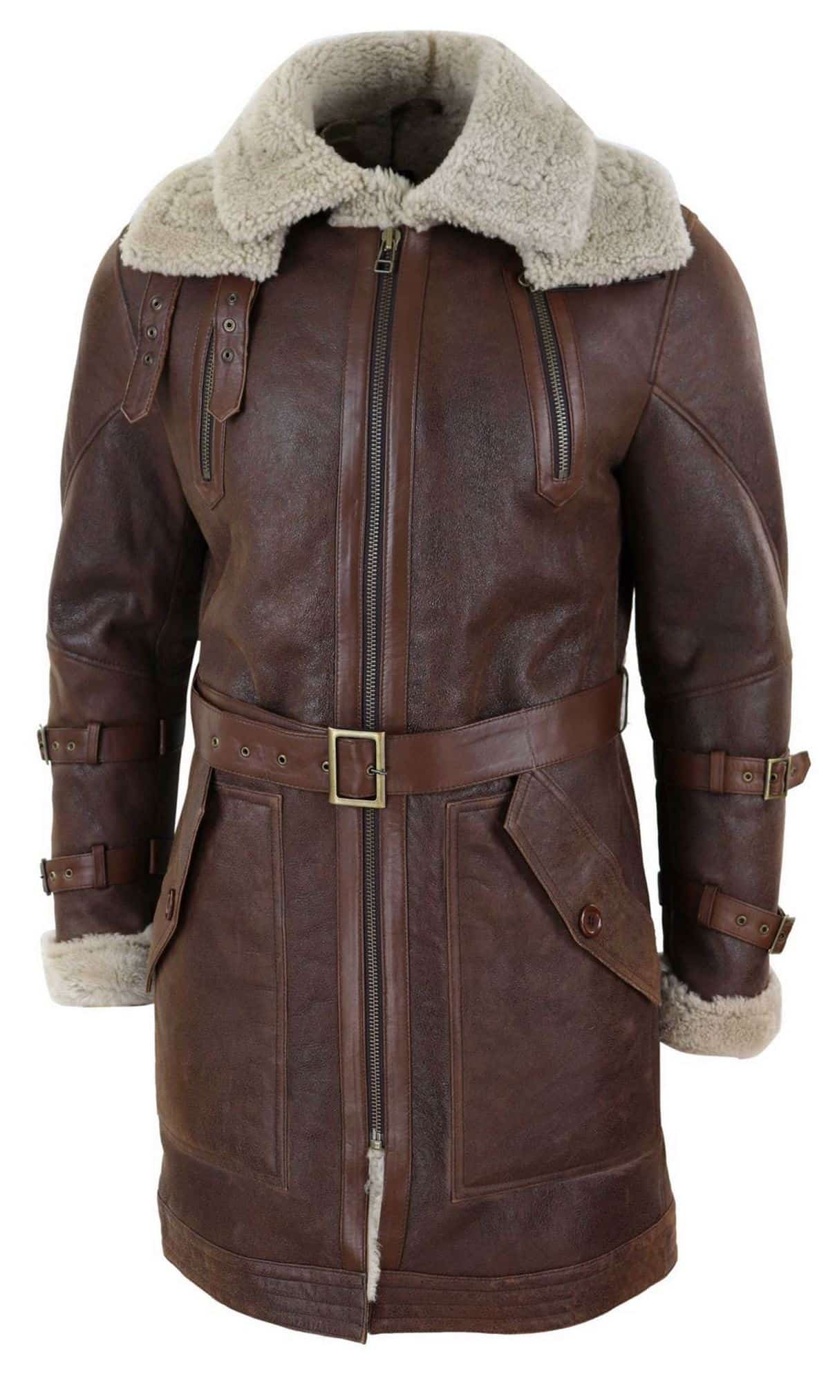 Ανδρικό μακρύ μπουφάν Sheepskin 3/4