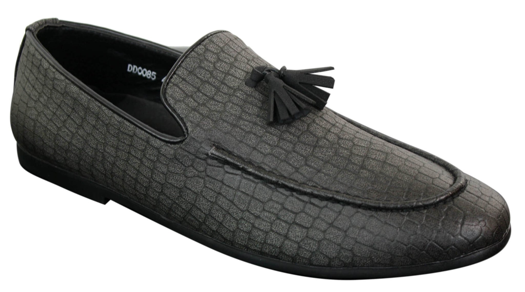 Elong DD0085 - Ανδρικά Loafers από Δέρμα Snake Crocodile PU, Παπούτσια Οδήγησης, Slip On, Φούντα, Άνετα, Vintage