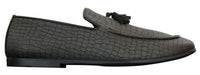 Elong DD0085 - Ανδρικά Loafers από Δέρμα Snake Crocodile PU, Παπούτσια Οδήγησης, Slip On, Φούντα, Άνετα, Vintage