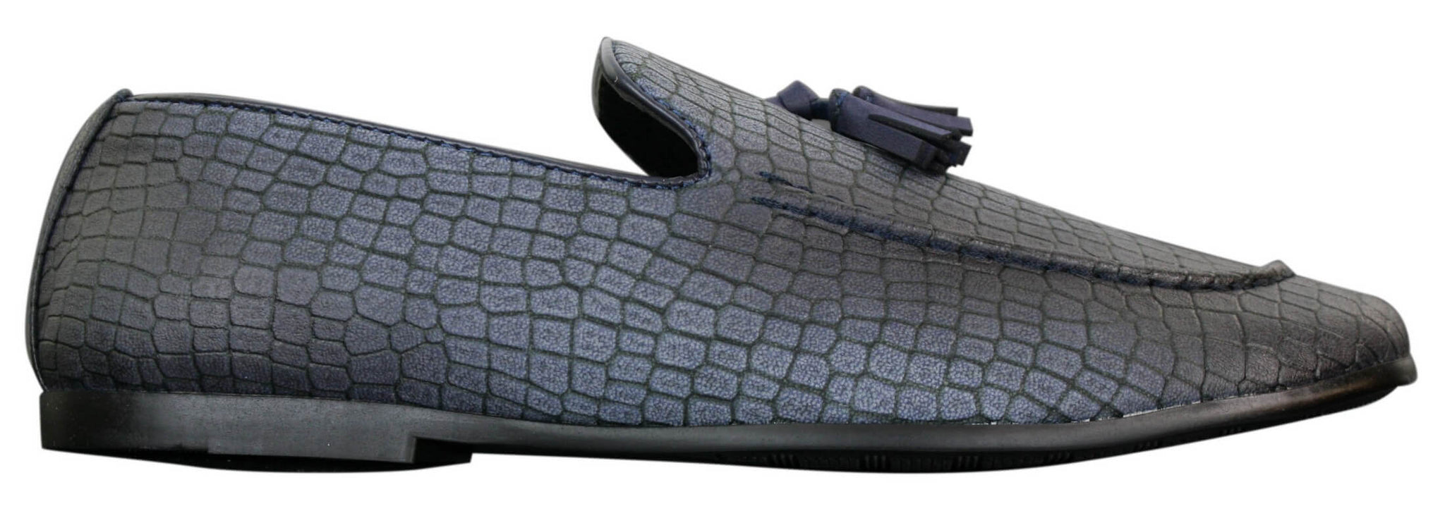 Elong DD0085 - Ανδρικά Loafers από Δέρμα Snake Crocodile PU, Παπούτσια Οδήγησης, Slip On, Φούντα, Άνετα, Vintage