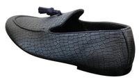Elong DD0085 - Ανδρικά Loafers από Δέρμα Snake Crocodile PU, Παπούτσια Οδήγησης, Slip On, Φούντα, Άνετα, Vintage