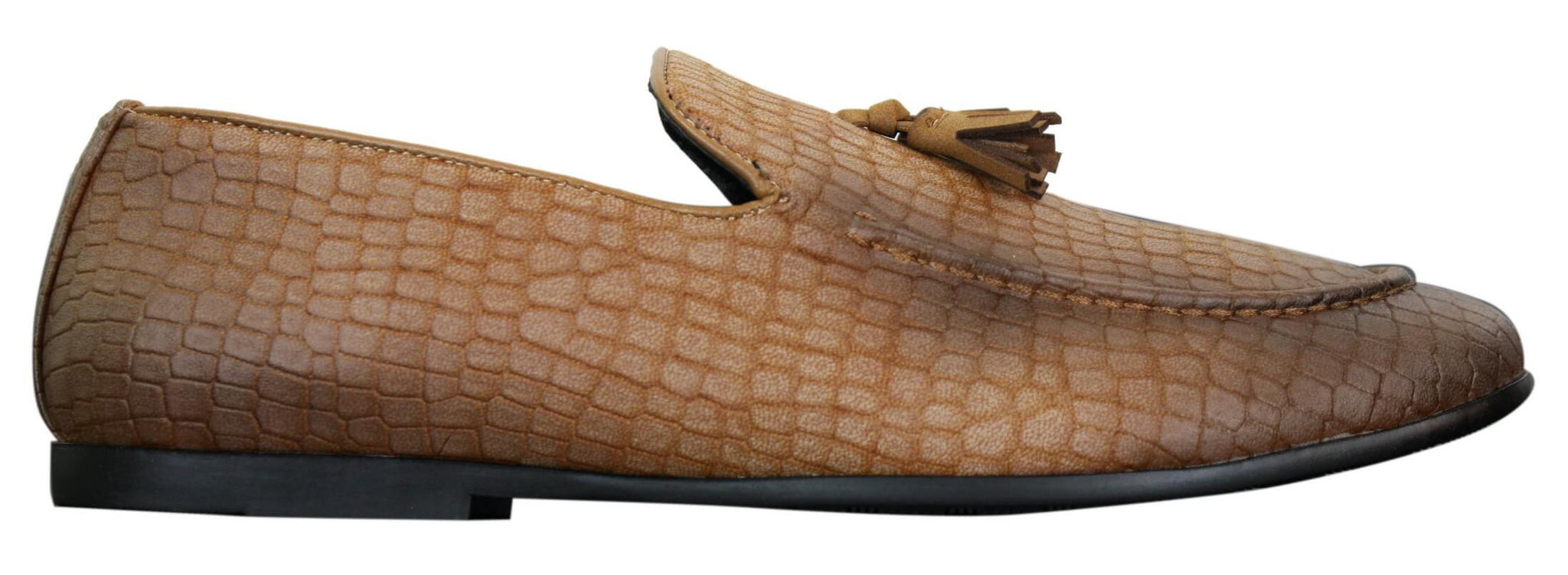 Elong DD0085 - Ανδρικά Loafers από Δέρμα Snake Crocodile PU, Παπούτσια Οδήγησης, Slip On, Φούντα, Άνετα, Vintage
