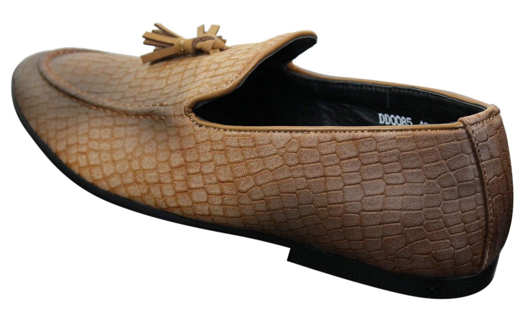 Elong DD0085 - Ανδρικά Loafers από Δέρμα Snake Crocodile PU, Παπούτσια Οδήγησης, Slip On, Φούντα, Άνετα, Vintage
