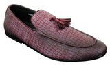 Elong DD0085 - Ανδρικά Loafers από Δέρμα Snake Crocodile PU, Παπούτσια Οδήγησης, Slip On, Φούντα, Άνετα, Vintage