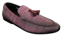 Elong DD0085 - Ανδρικά Loafers από Δέρμα Snake Crocodile PU, Παπούτσια Οδήγησης, Slip On, Φούντα, Άνετα, Vintage
