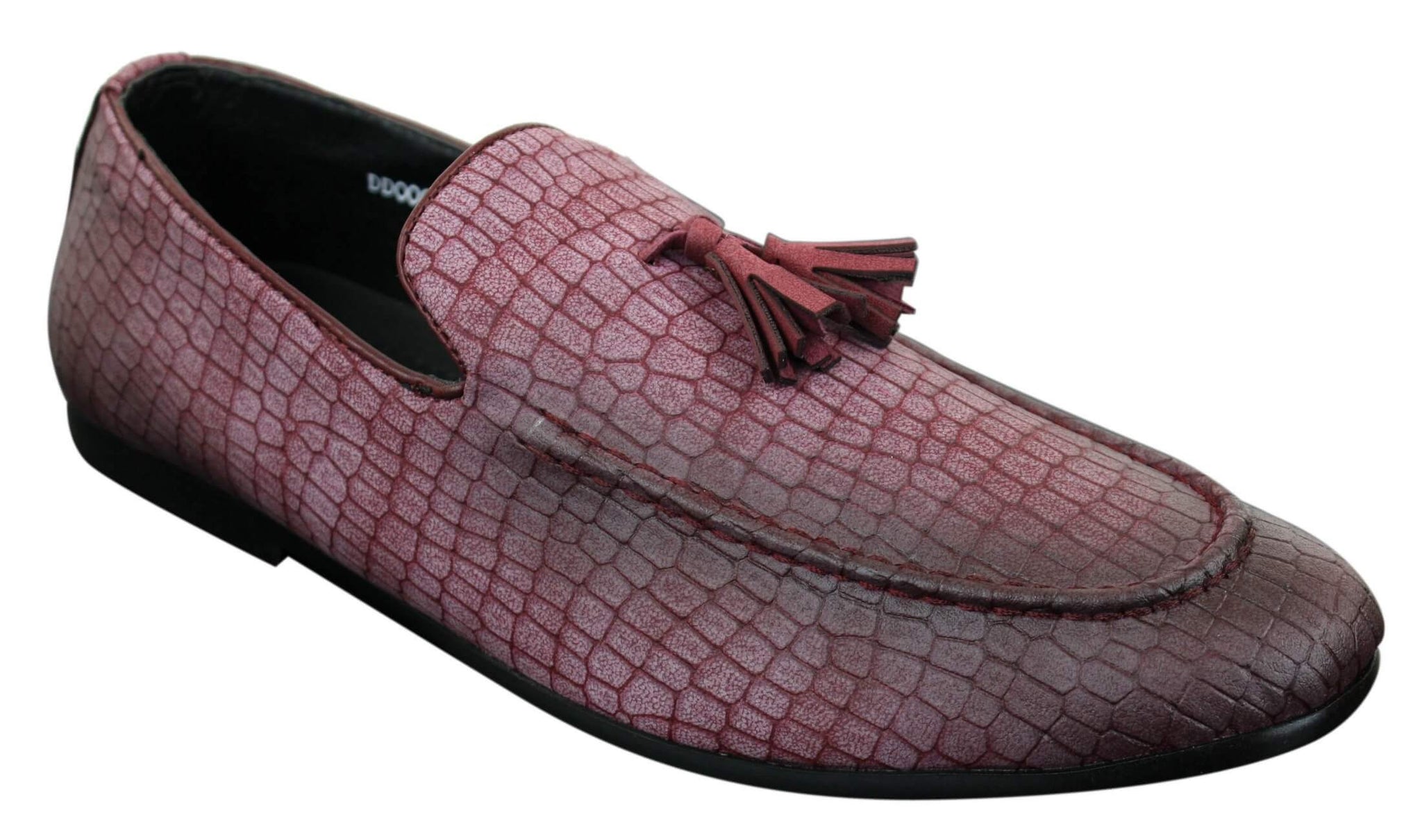 Elong DD0085 - Ανδρικά Loafers από Δέρμα Snake Crocodile PU, Παπούτσια Οδήγησης, Slip On, Φούντα, Άνετα, Vintage