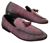 Elong DD0085 - Ανδρικά Loafers από Δέρμα Snake Crocodile PU, Παπούτσια Οδήγησης, Slip On, Φούντα, Άνετα, Vintage