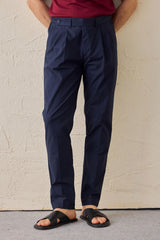 Παντελόνι Smart Casual με πλισέ μπλε σκούρο σχέδιο για άνδρες, σε κλασική εφαρμογή