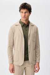 Ανδρικό μπεζ μαλακό τζέρσεϊ σακάκι Smart Casual