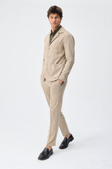 Ανδρικό μπεζ μαλακό τζέρσεϊ σακάκι Smart Casual