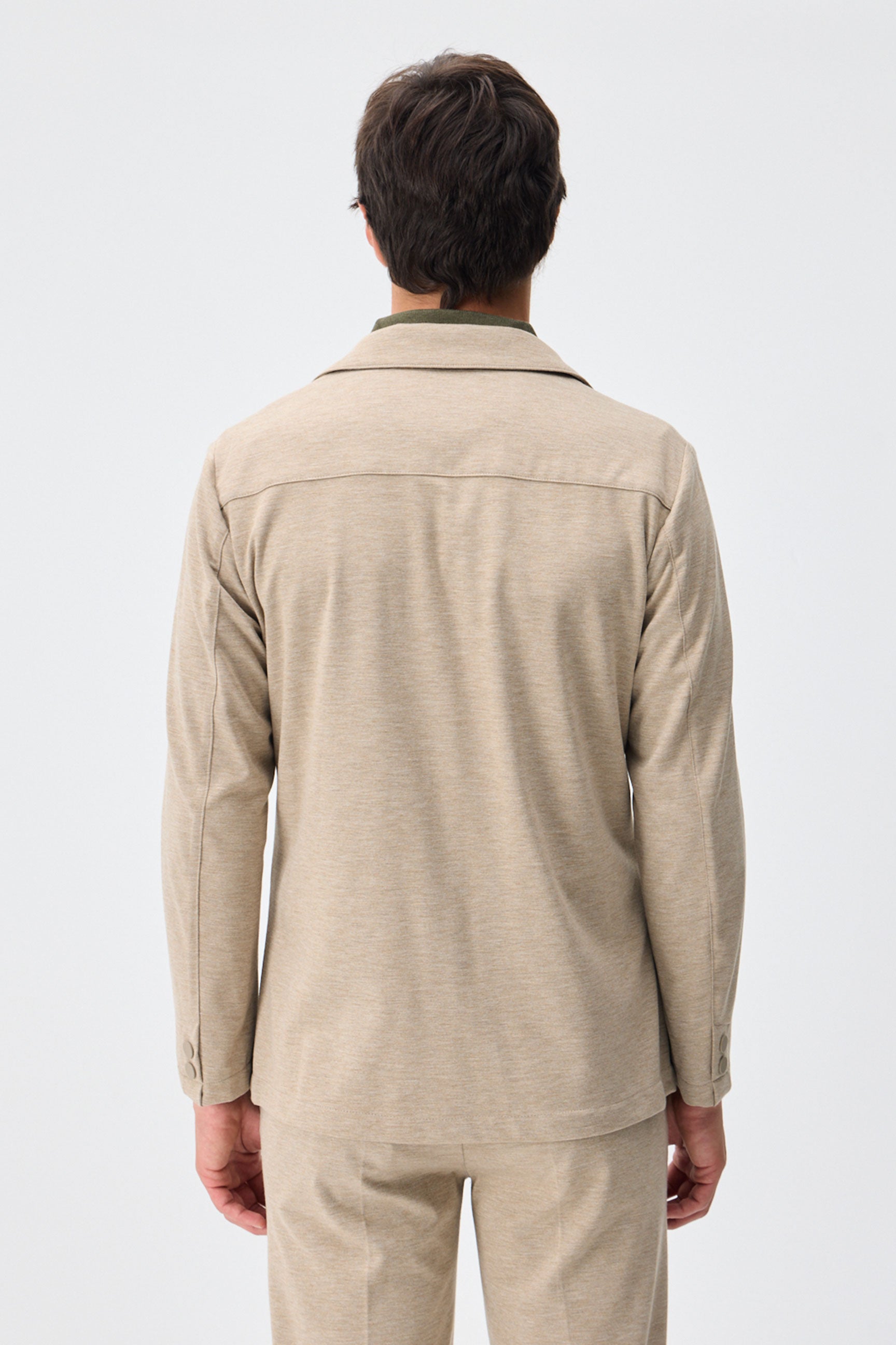 Ανδρικό μπεζ μαλακό τζέρσεϊ σακάκι Smart Casual