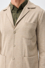 Ανδρικό μπεζ μαλακό τζέρσεϊ σακάκι Smart Casual