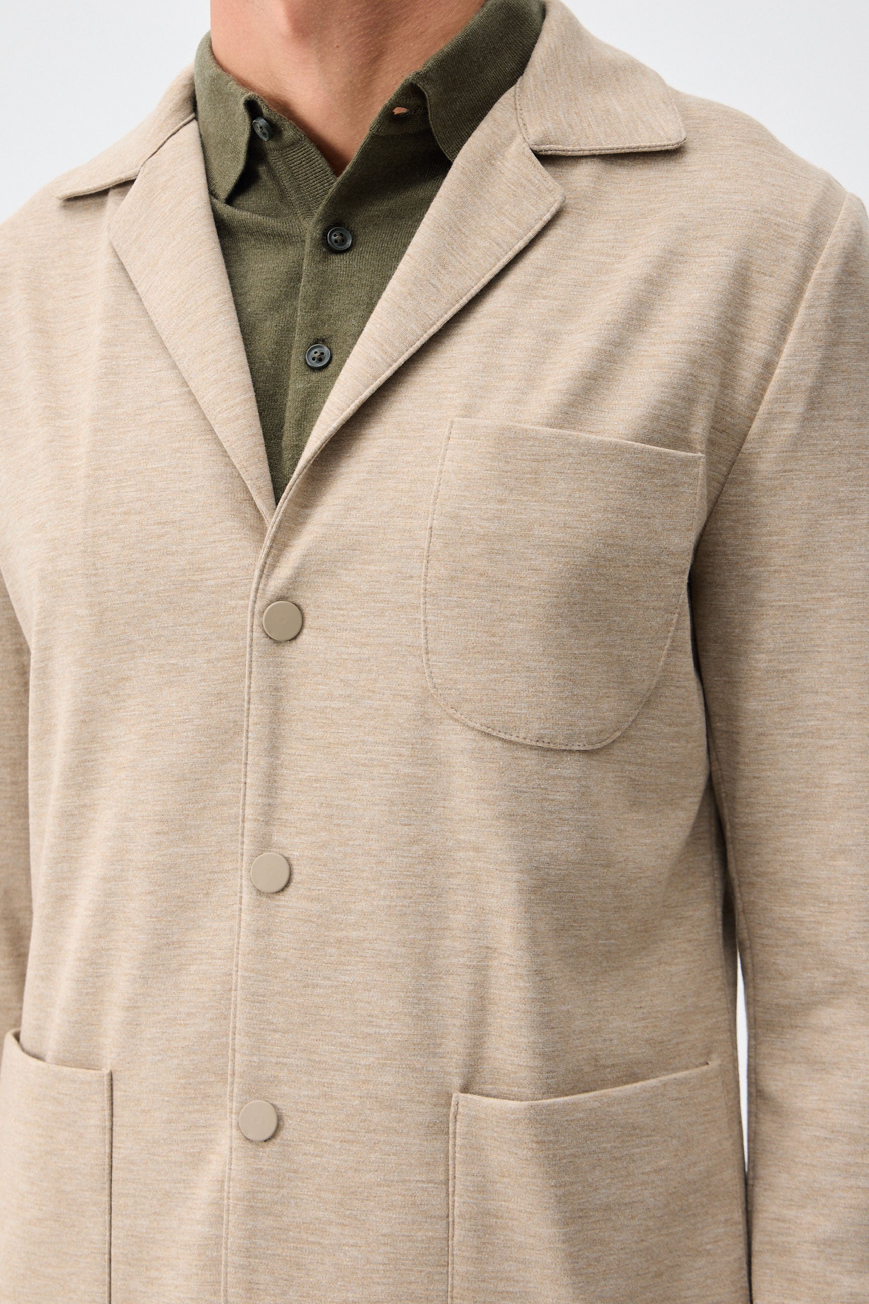 Ανδρικό μπεζ μαλακό τζέρσεϊ σακάκι Smart Casual