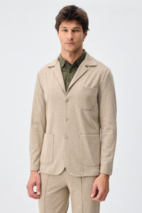 Ανδρικό μπεζ μαλακό τζέρσεϊ σακάκι Smart Casual