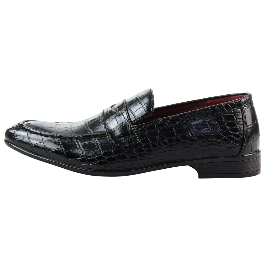 Ανδρικά Επίσημα Μαύρα Μοκασίνια Slip On