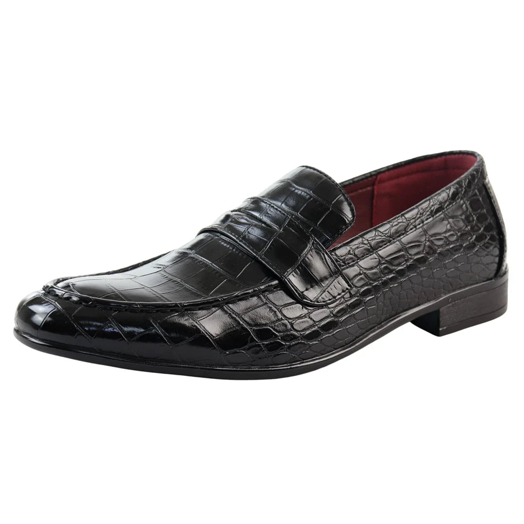 Ανδρικά Επίσημα Μαύρα Μοκασίνια Slip On