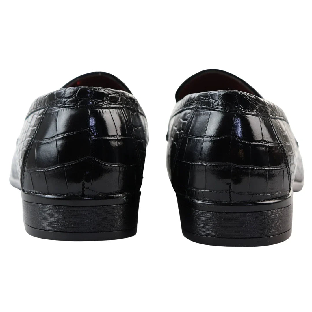 Ανδρικά Επίσημα Μαύρα Μοκασίνια Slip On